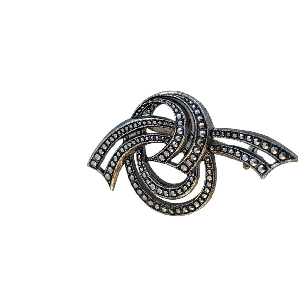 Vtg West Germany Brooch Art Deco Silver Tone Estate‎ Retro